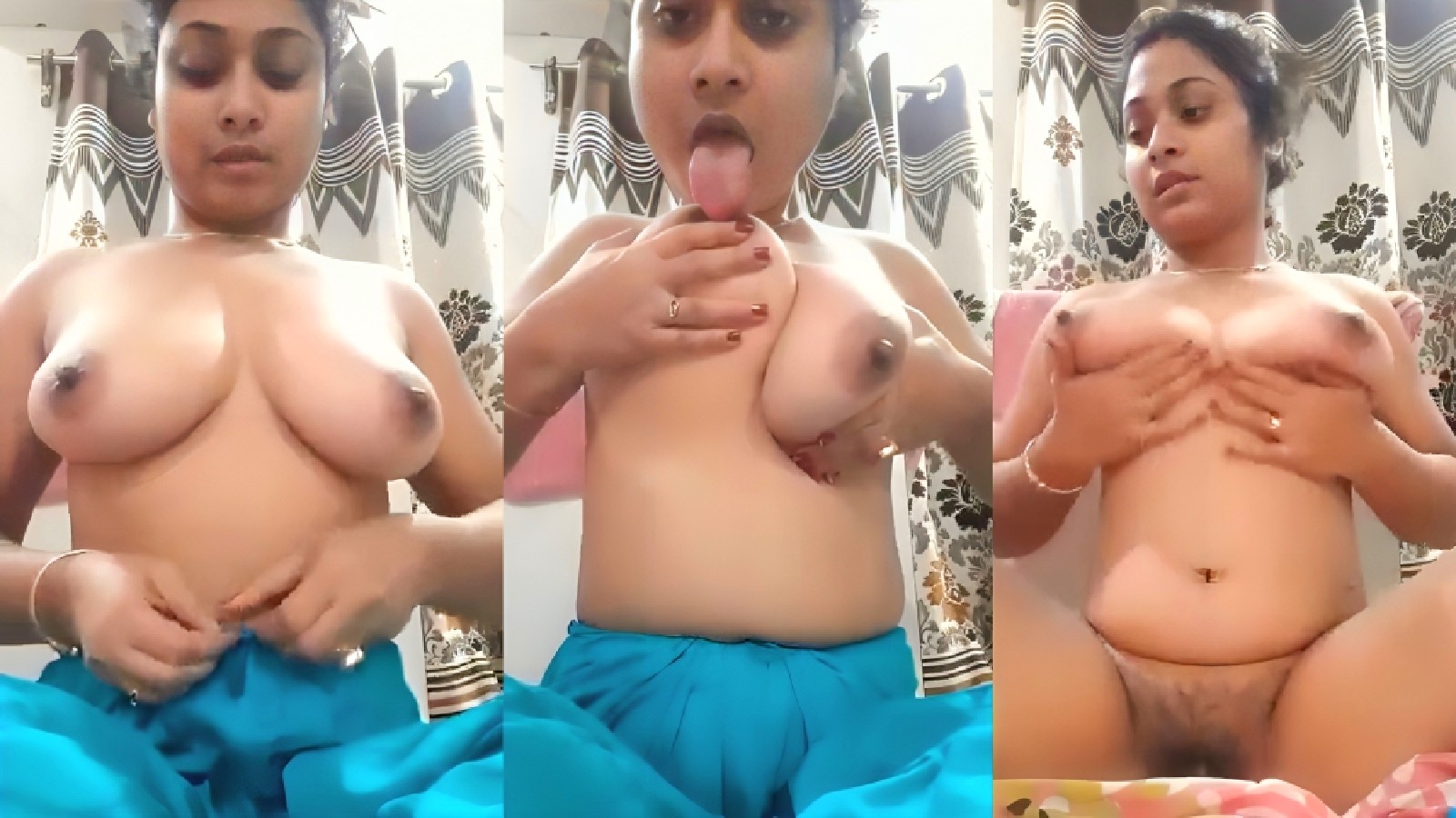 Desi Girl Licking Her Boobs and Showing Pussy